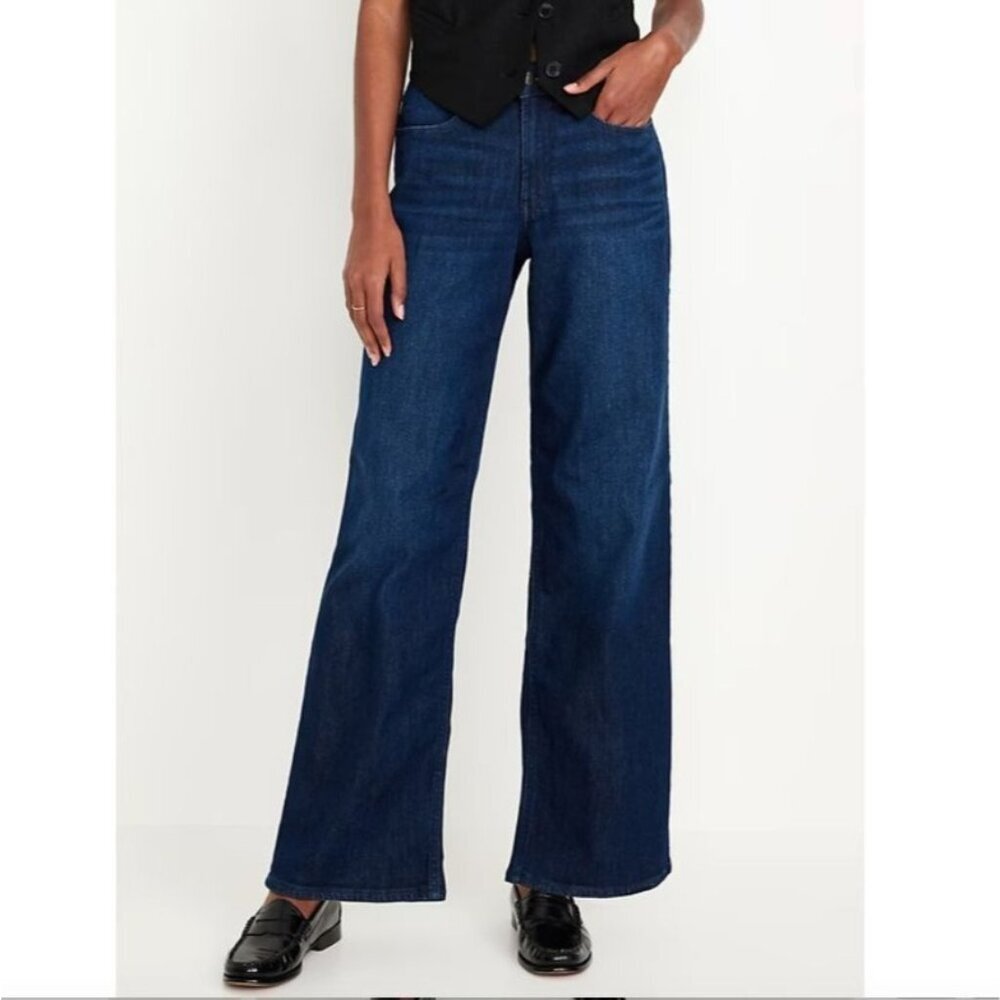 Old Navy Women’s High-Rise Wow Wide Leg Jeans Plus Size 20 Dark Wash Denim NWOT - Picture 10 of 10